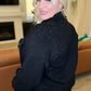 Reese Rhinestone Denim Jacket in Black