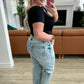Judy Blue Dory High Waist Mineral Wash Raw Hem Wide Leg Jeans