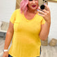 Melange Burnout V-Neck T-Shirt in Yellow Gold