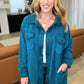Oversized Basic Fleece Shacket in Teal