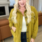 Oversized Basic Fleece Shacket in Olive Mustard