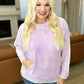 Acid Wash French Terry Pullover in Lavender