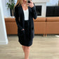 Slouchy Pocket Open Cardigan in Black