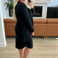 Slouchy Pocket Open Cardigan in Black
