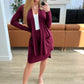 Slouchy Pocket Open Cardigan in Dark Burgundy