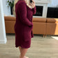 Slouchy Pocket Open Cardigan in Dark Burgundy