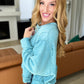 Brushed Hacci Oversized Sweater in Dusty Teal