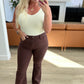 Sienna High Rise Tummy Control Top Flare Jeans in Espresso