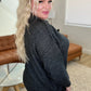 Garment Dyed Front Seam Sweater in Heather Charcoal
