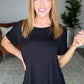 Relaxed Crew Neck Short Sleeve Top in Black