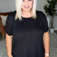 Relaxed Crew Neck Short Sleeve Top in Black