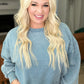 Acid Wash Oversized Pullover in Blue Grey
