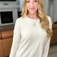 Front Seam Round Neck Sweater in Sand Beige