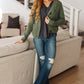 Climbing Vine Cable Knit Cardigan in Green
