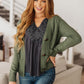Climbing Vine Cable Knit Cardigan in Green