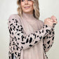 Khaki Leopard Mock Neck Dolman Sweater