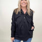 Batwing Sleeve Buttoned Hoodie with Pockets