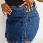 Jalissa High Waist Overlap Denim Skort