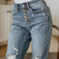 Josie Mid Rise Button Fly Boyfriend Jeans