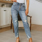 Josie Mid Rise Button Fly Boyfriend Jeans