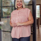Pleat Detail Button Up Blouse in Pink