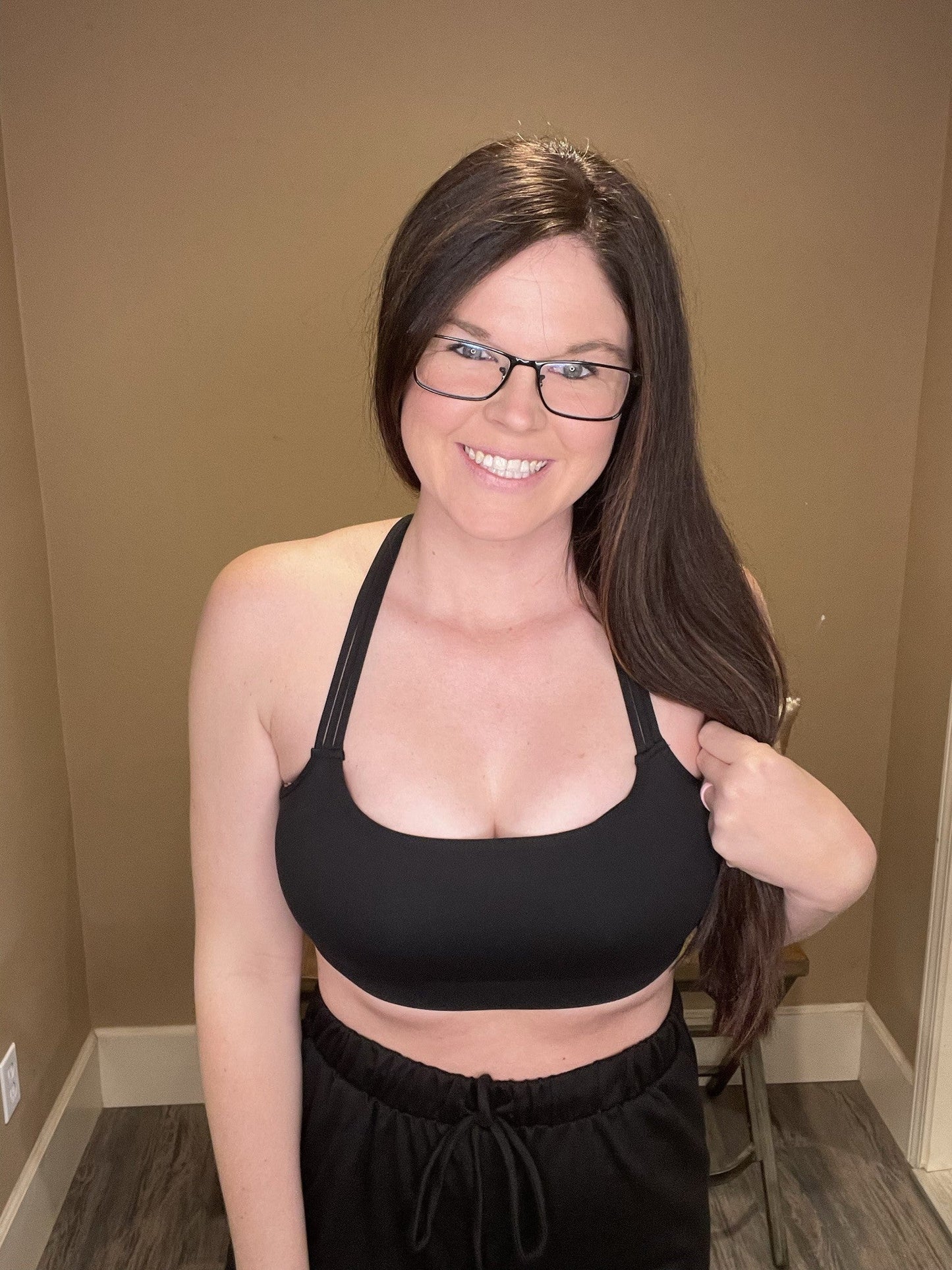 Braid Strap Racerback Sports Bra