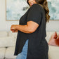 Kathleen Waffle Knit Top in Black