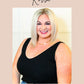 V-Neck Top and Biker Short Set in Black
