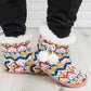 Knitted Multi Color Slipper Boots