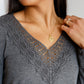 Lacey Long Sleeve V Neck In Gray