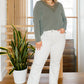 Lacey Long Sleeve V Neck In Olive
