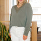 Lacey Long Sleeve V Neck In Olive