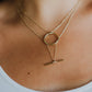 Layered Necklace with Circle and Bar