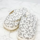 Leopard Fuzzy Slippers in Gray