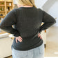 Little Talks Ribbed Long Sleeve Top in Charcoal
