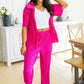 Low Key Perfect Plisse Set in Hot Pink