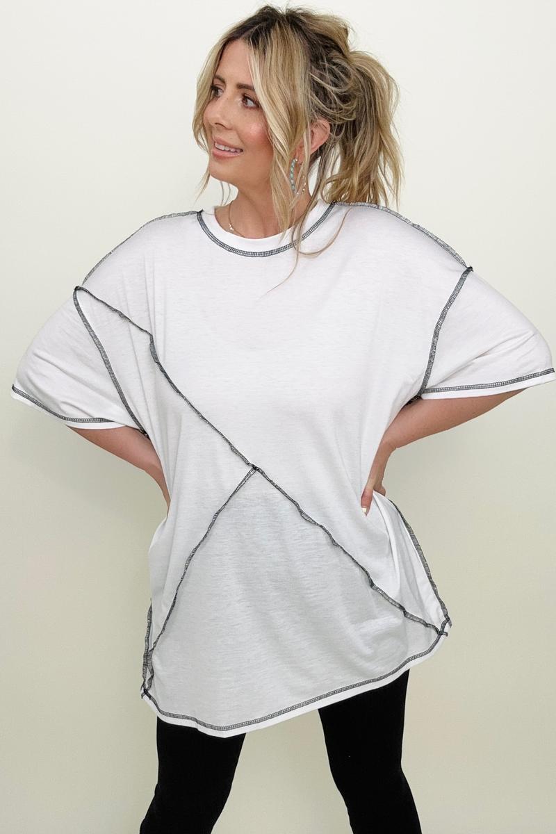 White Round Neck Short Sleeve T-Shirt