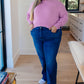 Mags Side Slit Cropped Sweater in Mauve