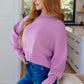 Mags Side Slit Cropped Sweater in Mauve