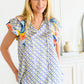 Merry Go Round Flutter Sleeve Top