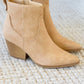 Mighty Fine Faux Leather Ankle Boots In Toffee
