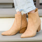 Mighty Fine Faux Leather Ankle Boots In Toffee