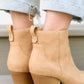 Mighty Fine Faux Leather Ankle Boots In Toffee