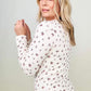 FawnFit Ditsy Floral Henley Long Sleeve Top