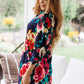 Moonlit Garden Floral Midi Dress