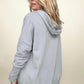Batwing Sleeve Buttoned Hoodie with Pockets