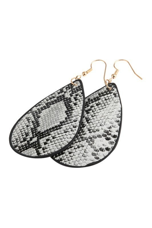 White & black snake skin earring *Final Sale*