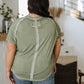 New Edition Mineral Wash T Shirt in Olive