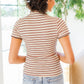 Nostalgic Note Striped Mock Neck Top