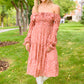 Now Is Your Chance Floral Midi Dress In Rust